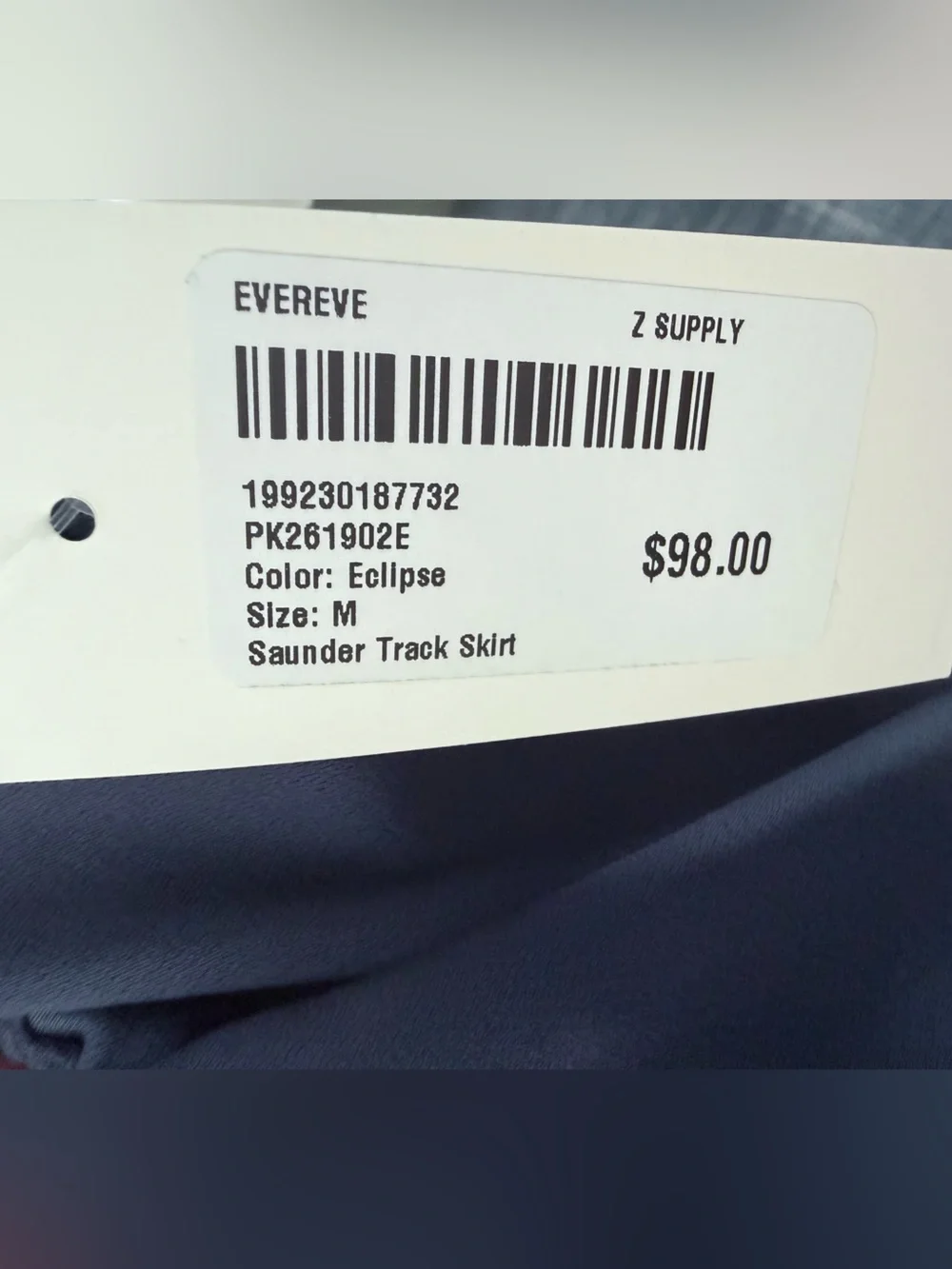 NWT Evereve Z Supply Saunder Midi Track Skirt Blue Eclipse Size Medium - Picture 5 of 11